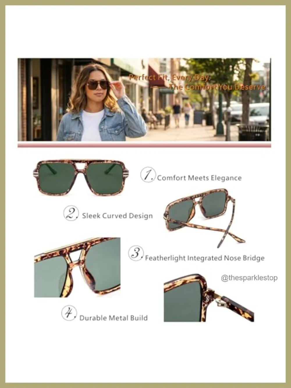 Oversized Polarized Sunglasses for Women UV400 Protection Driving